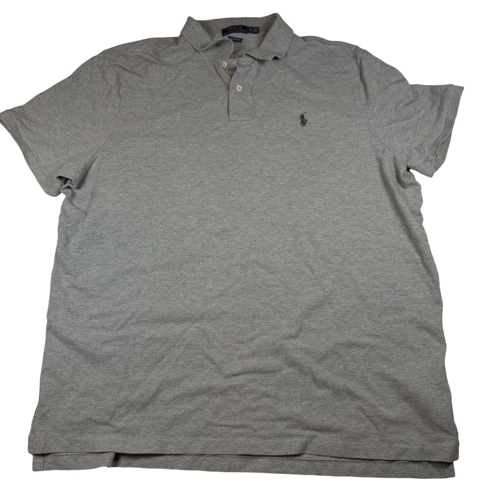 Polo Ralph Lauren Mens XXL Gray Short Sleeve Classic Fit Cotton Polo Shirt